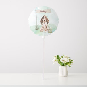 Custom Name Brown Cocker Spaniel Pet Dog Balloon