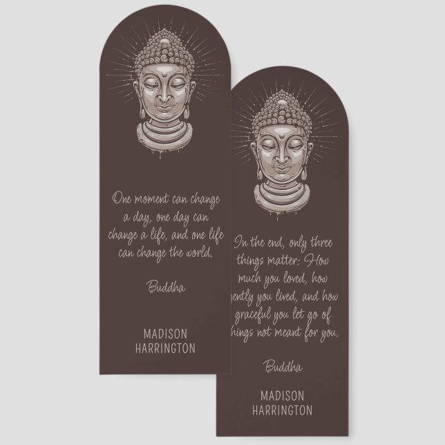 Custom Name & Buddha Quotes Bookmarks (Front & Back)