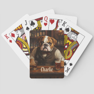 Custom Name Bulldog Bartender Poker Cards