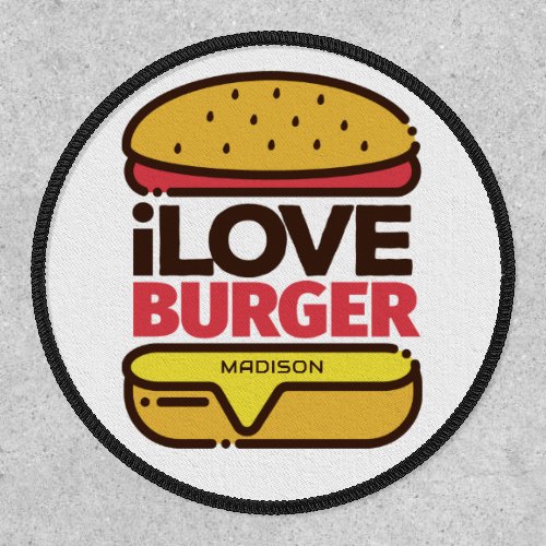 Custom name Burger Lover Patch