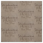 Custom Name Burlap Rustic Print Fabric