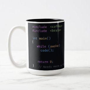 Custom Name C++ Code Developer Coffee Programmer M Two-Tone Coffee Mug