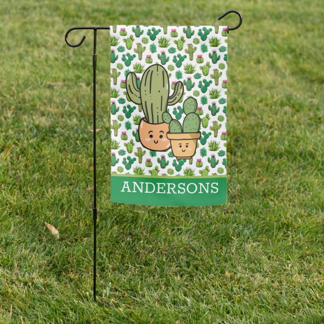 Custom Name Cactus  Garden Flag (In SItu)