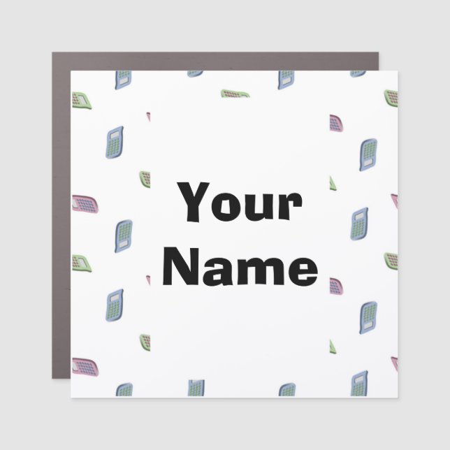 Custom name calculator pattern Car Magnet (Front)