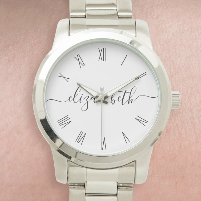 Custom Name Calligraphy Script Trendy Elegant Watch (Creator Uploaded)