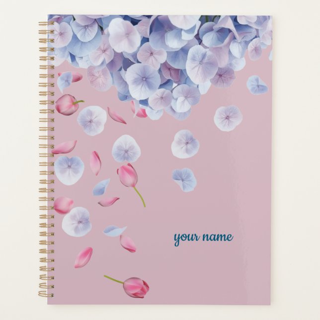 Custom Name Calm Aesthetic Floral Planner (Front)