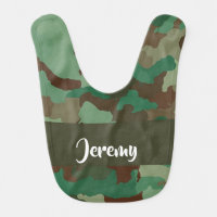 Custom  name camouflage pattern baby bib
