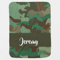 Custom  name camouflage pattern baby blanket