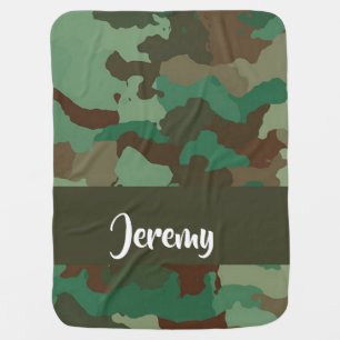 Custom  name camouflage pattern baby blanket