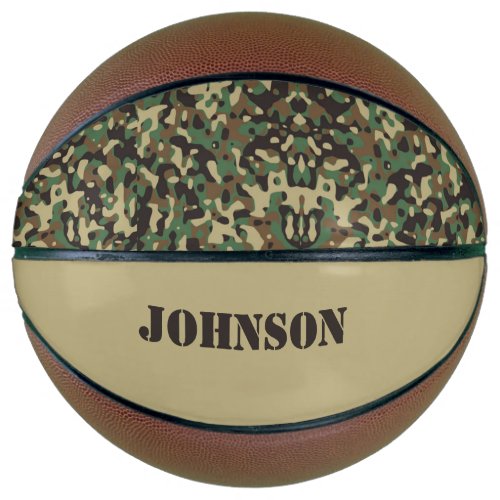 Custom name camouflage pattern basketball