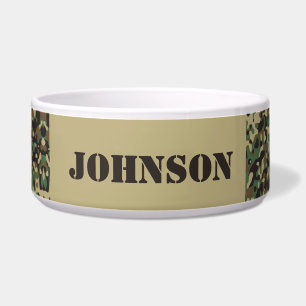 Custom name camouflage pattern bowl