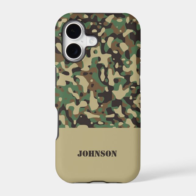 Custom name camouflage pattern iphone case (Back)