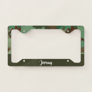 Custom  name camouflage pattern license plate frame