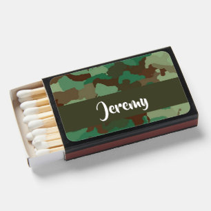 Custom name camouflage pattern matchboxes