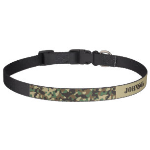 Custom name camouflage pattern pet collar