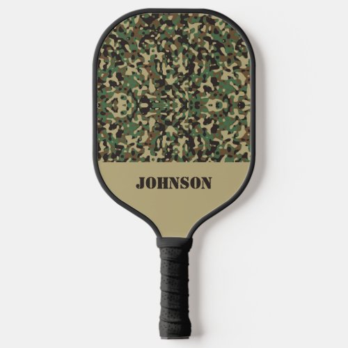 Custom name camouflage pattern pickleball paddle