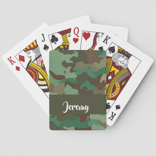 Custom  name camouflage pattern poker cards (Back)