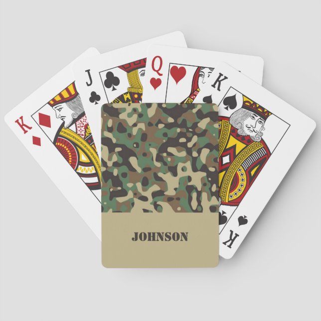 Custom name camouflage pattern poker cards (Back)