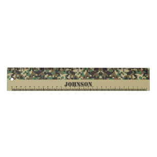 Custom name camouflage pattern ruler