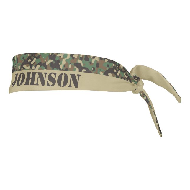 Custom name camouflage pattern tie headband (Rotate 90)