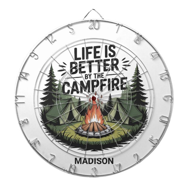 Custom Name Camping Dart Board (Front)