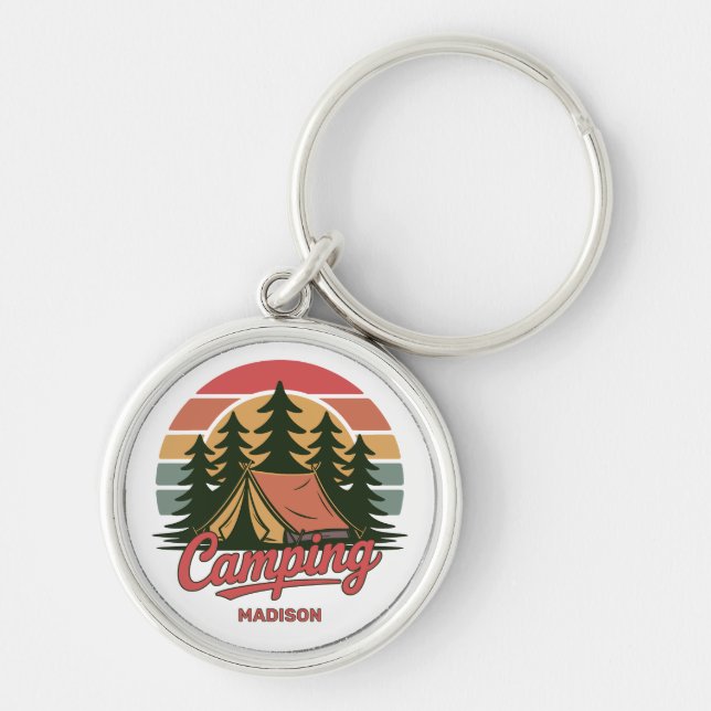 Custom Name Camping Keychain (Front)