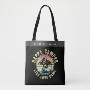 Custom Name Camping- Live. Love. Camp Tote Bag