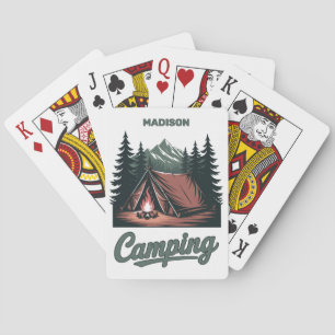 Custom Name Camping Poker Cards