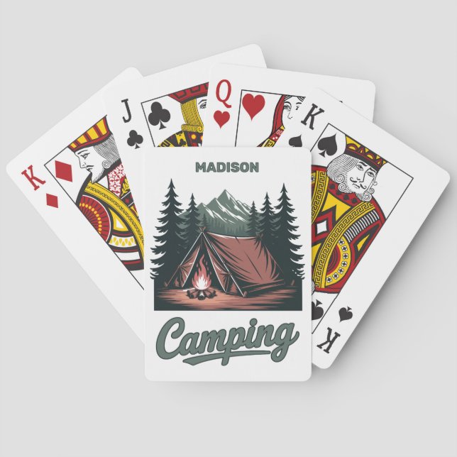 Custom Name Camping Poker Cards (Back)