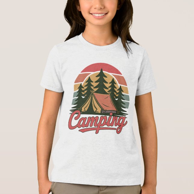 Custom Name Camping Tri-Blend Shirt (Front)