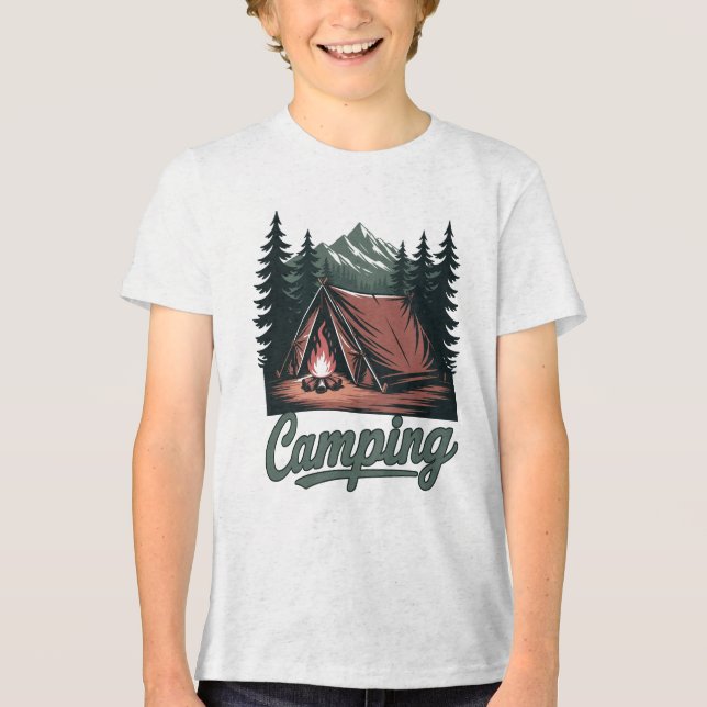 Custom Name Camping Tri-Blend Shirt (Front)