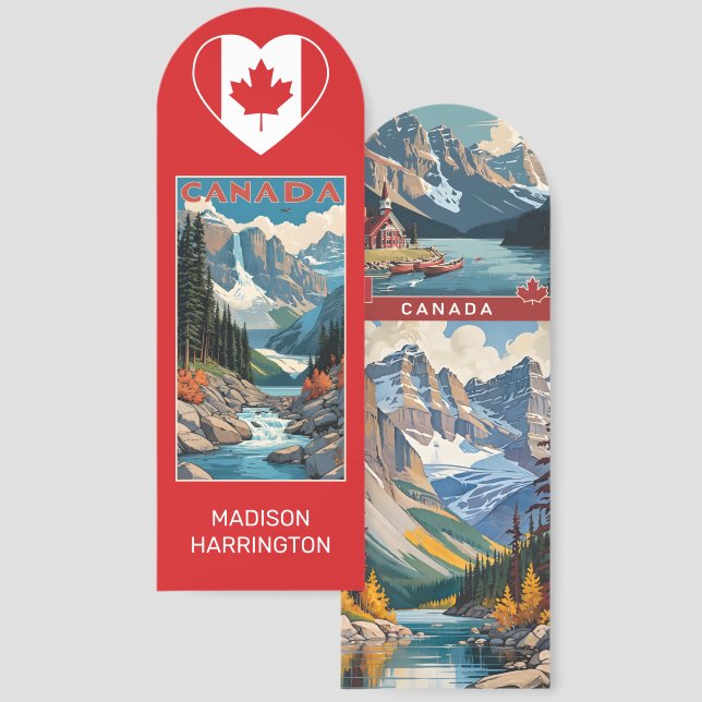 Custom Name Canada Love Bookmarks (Front & Back)