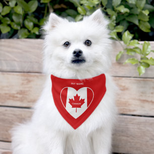 Custom Name Canada Love Pet Bandana Collar