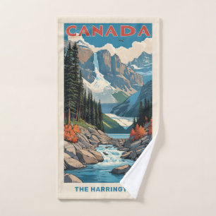 Custom Name Canada Travel Poster Hand Towel