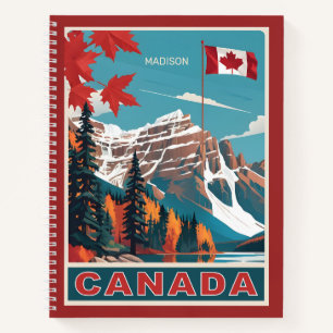 Custom Name Canada Travel Poster Notebook