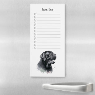 Custom Name Cane Corso Mastiff Watercolor Magnetic Notepad