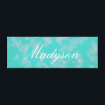 Custom Name Canvas<br><div class="desc">This blue and pink canvas will make a beautiful addition to any teen girls' room! This canvas is personalized with your name in a pretty white scripted font.</div>