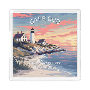 Custom Name Cape Cod Massachusetts Acrylic Tray