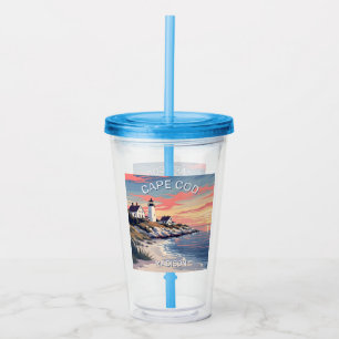 Custom Name Cape Cod Massachusetts Acrylic Tumbler