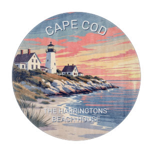 Custom Name Cape Cod Massachusetts Cutting Board