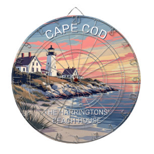 Custom Name Cape Cod Massachusetts Dart Board
