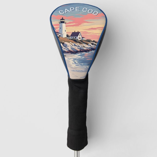 Custom Name Cape Cod Massachusetts Golf Head Cover (Front)
