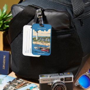 Custom Name Cape Cod Massachusetts Luggage Tag