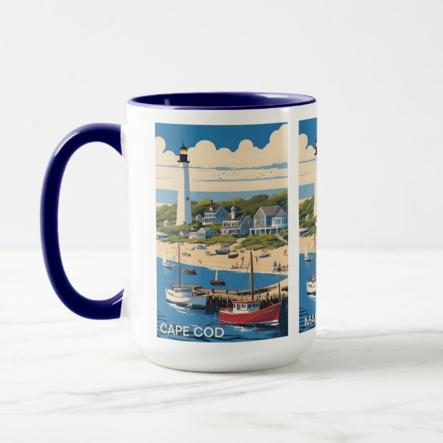 Custom Name Cape Cod Massachusetts Mug (Left)