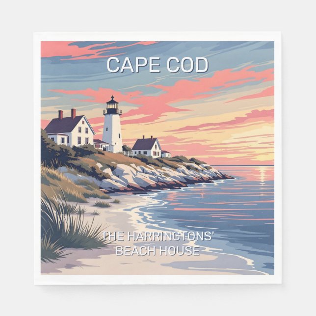 Custom Name Cape Cod Massachusetts Napkins (Front)