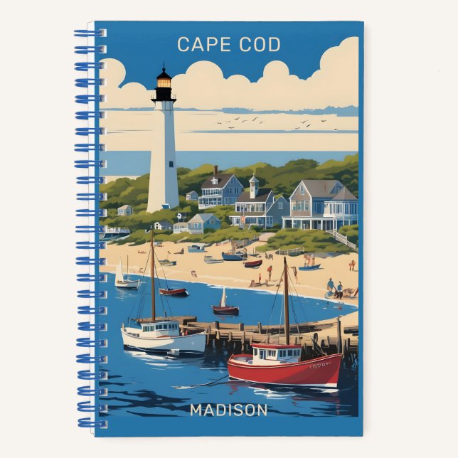 Custom Name Cape Cod Massachusetts Notebook (Front)