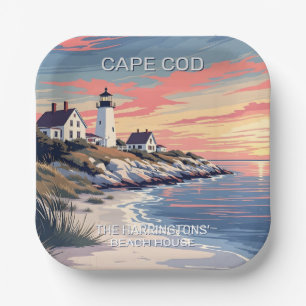 Custom Name Cape Cod Massachusetts Paper Plates