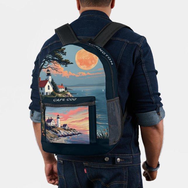 Custom Name Cape Cod Massachusetts Printed Backpack (Insitu (Model))
