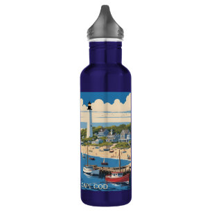 Custom Name Cape Cod Massachusetts Stainless Steel Water Bottle