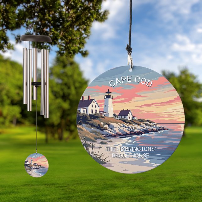 Custom Name Cape Cod Massachusetts Wind Chime (Outdoor)